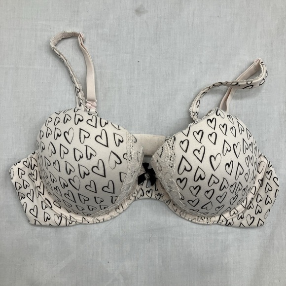Victoria's Secret Other - Victoria's Secret Body by Victoria Perfect Shape Cream Heart Print Bra Size 36 B